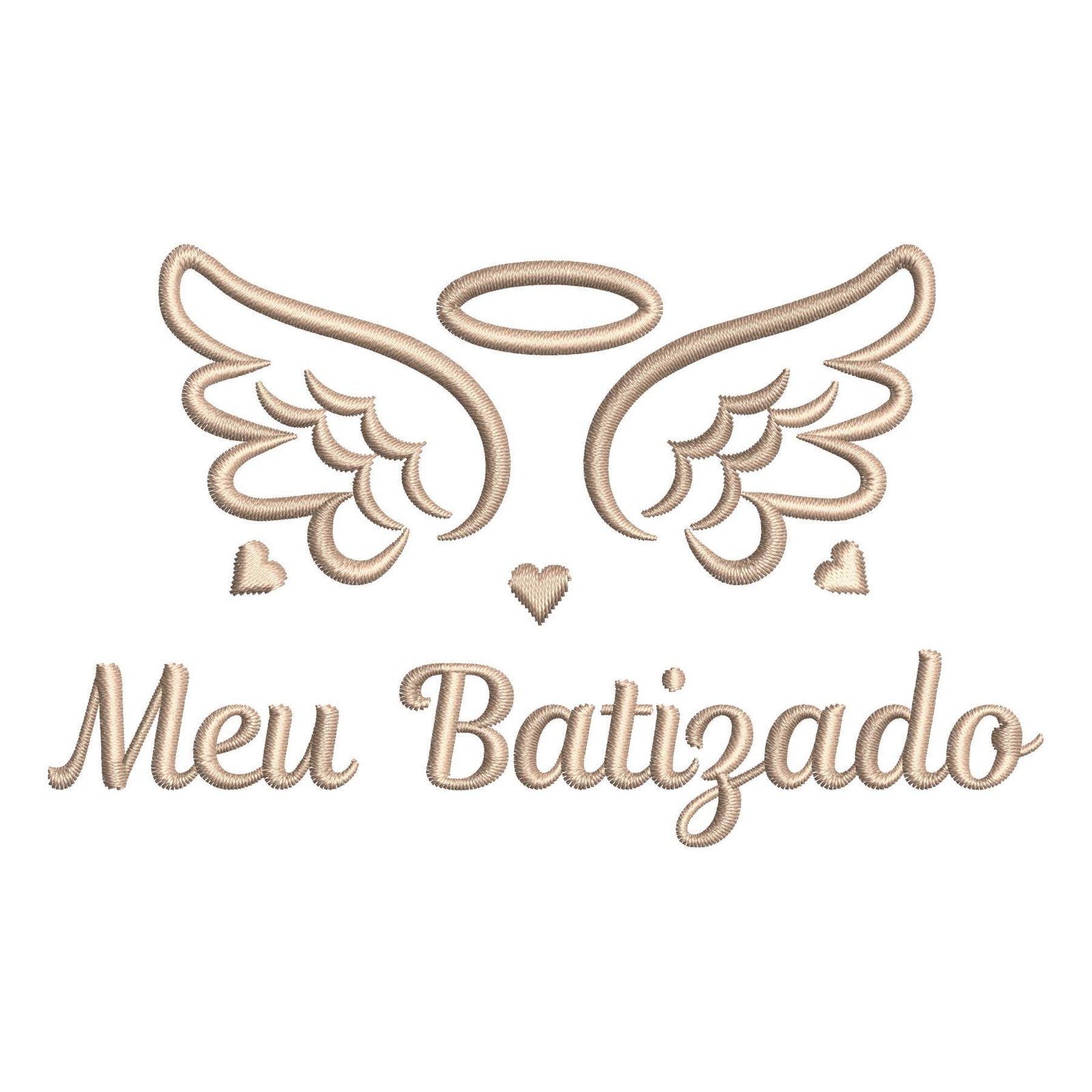 Matriz de Bordado Meu Batizado Asas de Anjo. Baixe agora no formato compatível com sua máquina de bordar DST, EXP, JEF, PES e XXX. Conta com 1 cor e 4 tamanhos disponíveis. Entre e veja mais detalhes da matriz para sua máquina computadorizada.