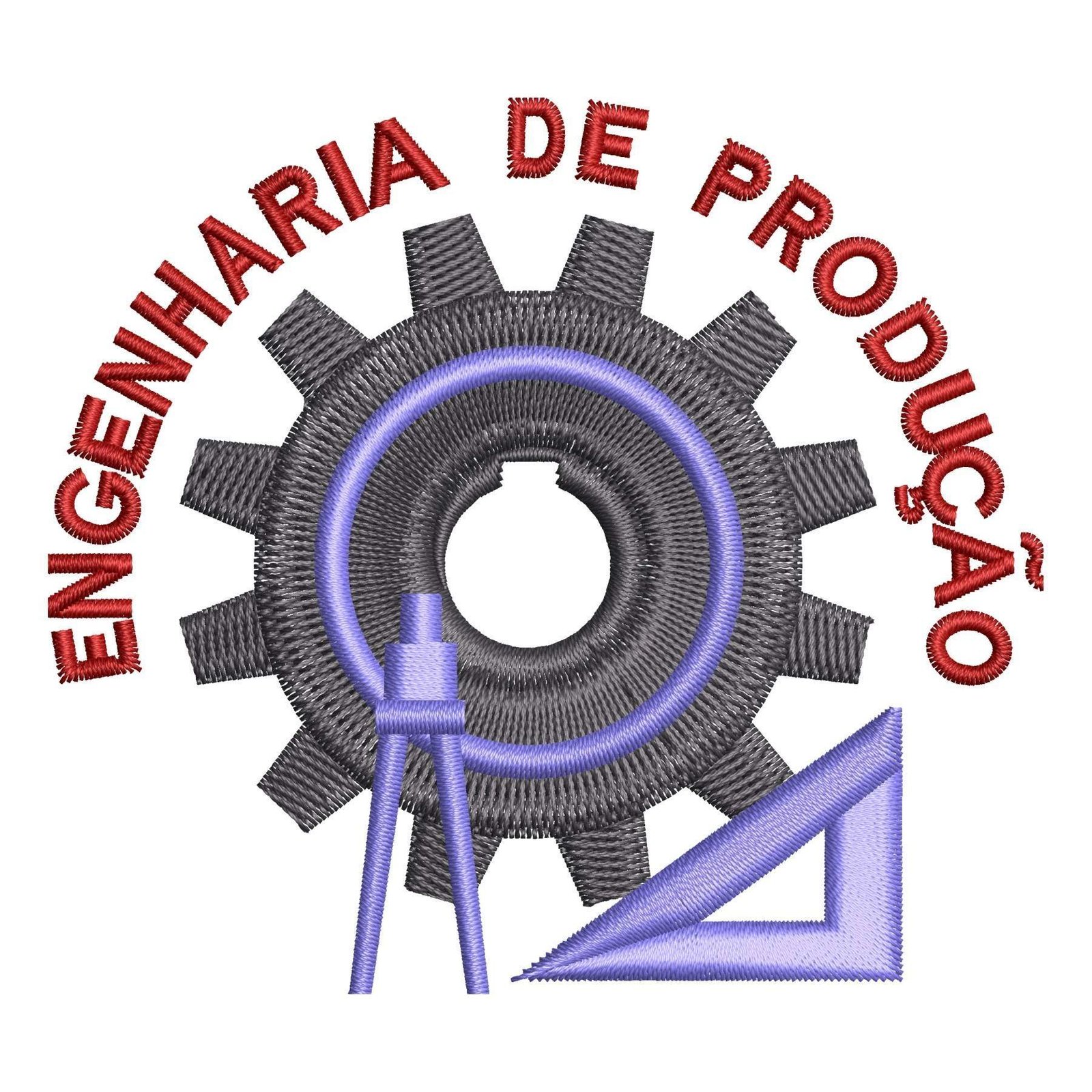 Matriz de Bordado Logotipo Engenharia de Produção. Baixe agora no formato compatível com sua máquina de bordar DST, EXP, JEF, PES e XXX. Conta com 3 cores e 4 tamanhos disponíveis. Entre e veja mais detalhes da matriz para sua máquina computadorizada.