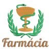 Matriz de Bordado Logotipo Farmácia. Baixe agora no formato compatível com sua máquina de bordar DST, EXP, JEF, PES e XXX. Conta com 4 cores e 4 tamanhos disponíveis. Entre e veja mais detalhes da matriz para sua máquina computadorizada.