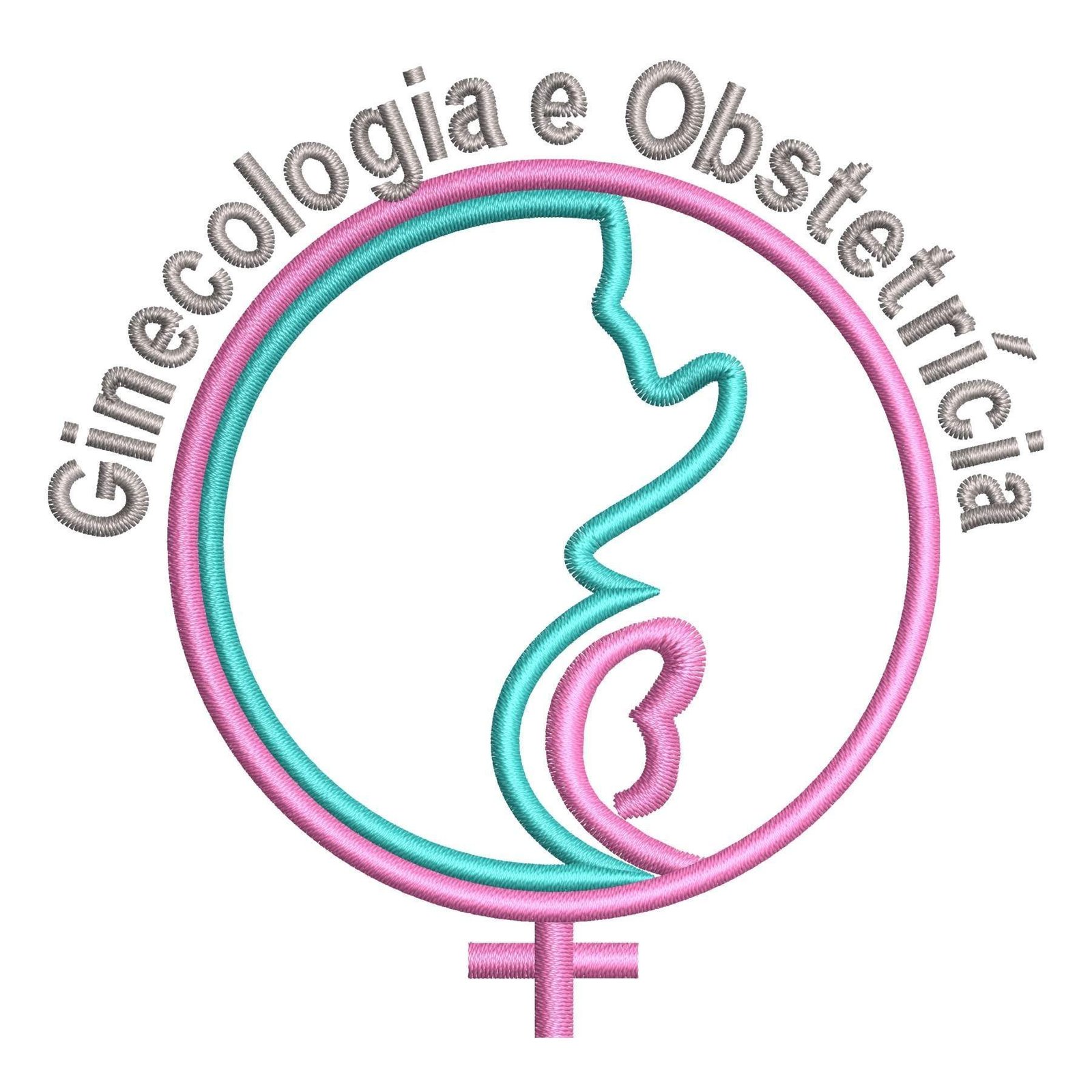 Matriz de Bordado Logotipo Ginecologia e Obstetrícia. Baixe agora no formato compatível com sua máquina de bordar DST, EXP, JEF, PES e XXX. Conta com 3 cores e 4 tamanhos disponíveis. Entre e veja mais detalhes da matriz para sua máquina computadorizada.