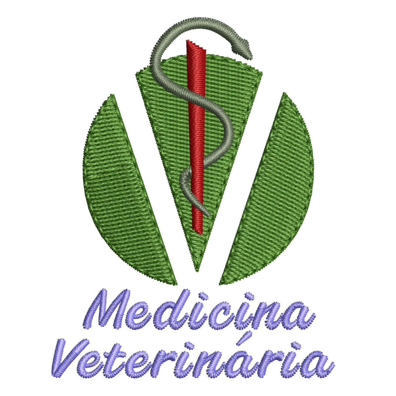 Matriz de Bordado Logotipo Medicina Veterinária. Baixe agora no formato compatível com sua máquina de bordar DST, EXP, JEF, PES e XXX. Conta com 4 cores e 4 tamanhos disponíveis. Entre e veja mais detalhes da matriz para sua máquina computadorizada.