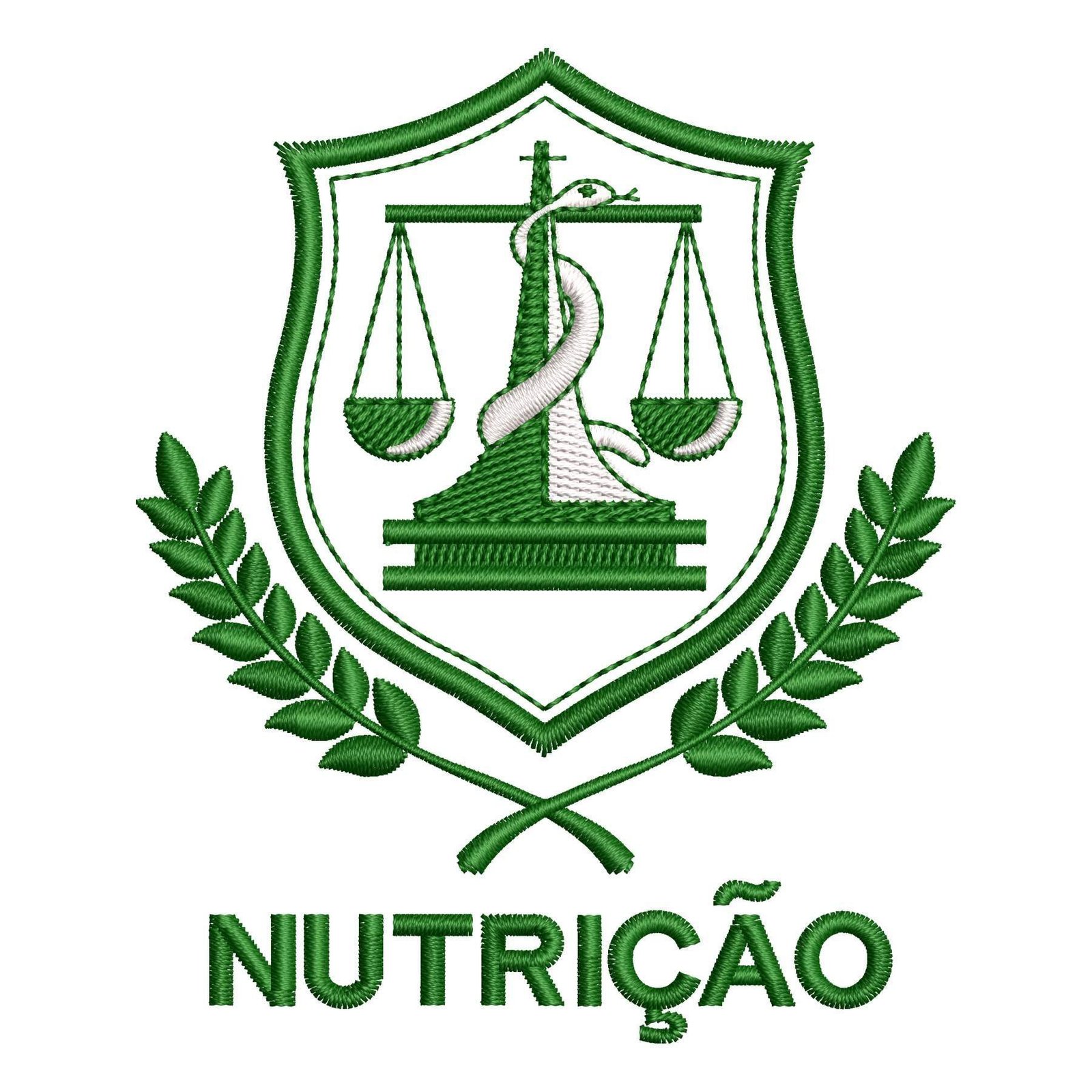 Matriz de Bordado Logotipo Nutrição. Baixe agora no formato compatível com sua máquina de bordar DST, EXP, JEF, PES e XXX. Conta com 2 cores e 4 tamanhos disponíveis. Entre e veja mais detalhes da matriz para sua máquina computadorizada.