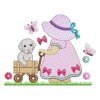 Matriz de Bordado Menina Sunbonnet com Cachorrinho. Baixe agora no formato compatível com sua máquina de bordar DST, EXP, JEF, PES e XXX. Conta com 15 cores e 4 tamanhos disponíveis, utilizando a técnica de pontos leves. Entre e veja mais detalhes da matriz para sua máquina computadorizada.