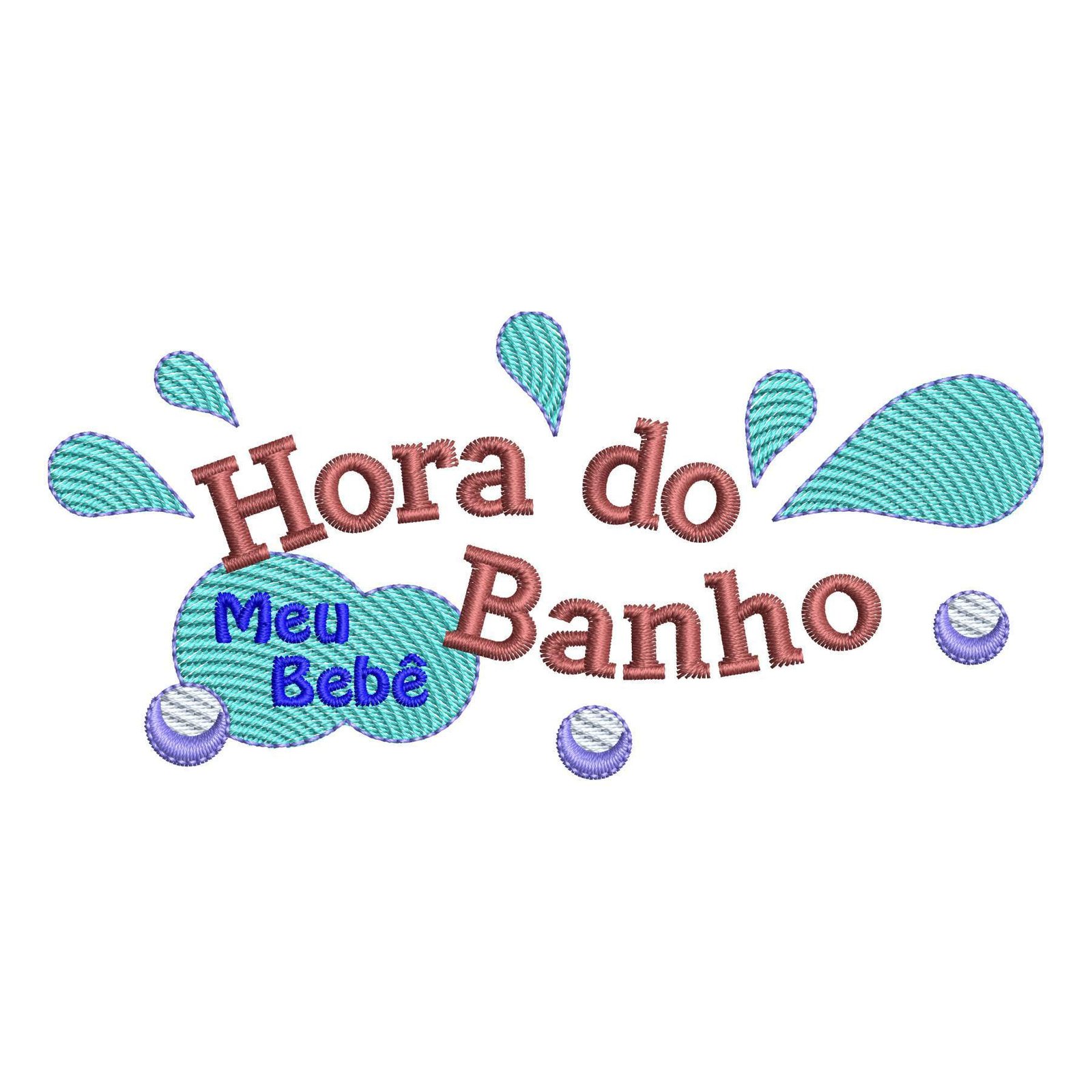 Matriz de Bordado Meu Bebê Hora do Banho. Baixe agora no formato compatível com sua máquina de bordar DST, EXP, JEF, PES e XXX. Conta com 5 cores e 4 tamanhos disponíveis, utilizando a técnica de pontos leves. Entre e veja mais detalhes da matriz para sua máquina computadorizada.