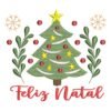 Matriz de Bordado Árvore de Natal | Feliz Natal. Baixe agora no formato compatível com sua máquina de bordar DST, EXP, JEF, PES e XXX. Conta com 8 cores e 4 tamanhos disponíveis, utilizando a técnica de pontos leves. Entre e veja mais detalhes da matriz para sua máquina computadorizada.