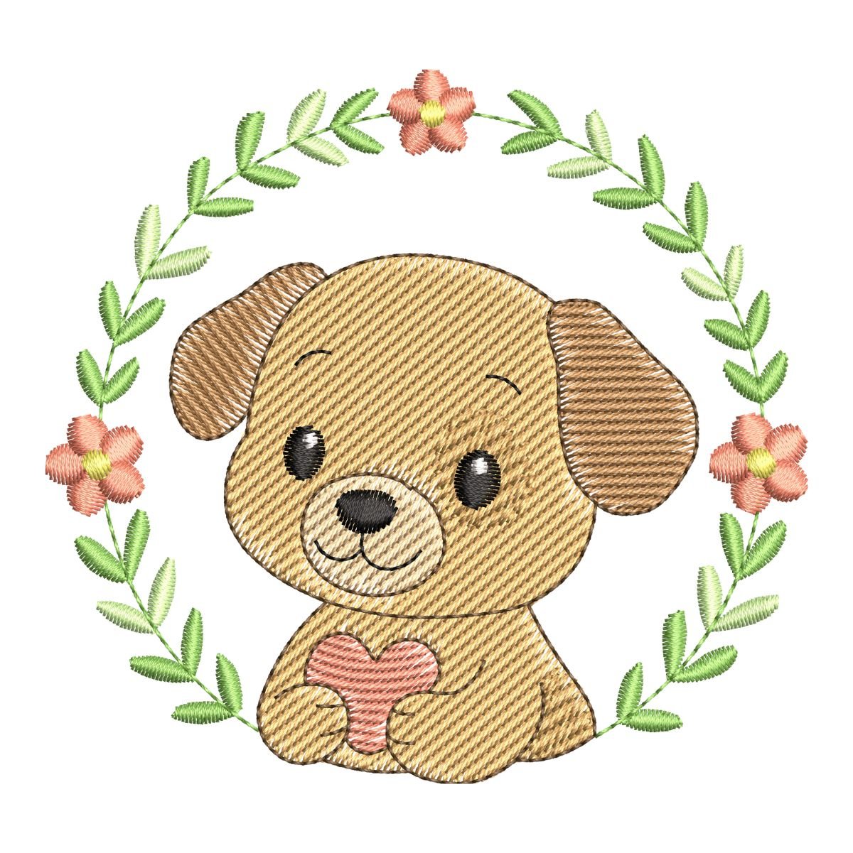 Cachorrinho em Moldura Floral