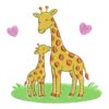 Matriz de Bordado Girafa e Filhote Aconchegados. Baixe agora no formato compatível com sua máquina de bordar DST, EXP, JEF, PES e XXX. Conta com 7 cores e 4 tamanhos disponíveis, utilizando a técnica de pontos leves. Entre e veja mais detalhes da matriz para sua máquina computadorizada.