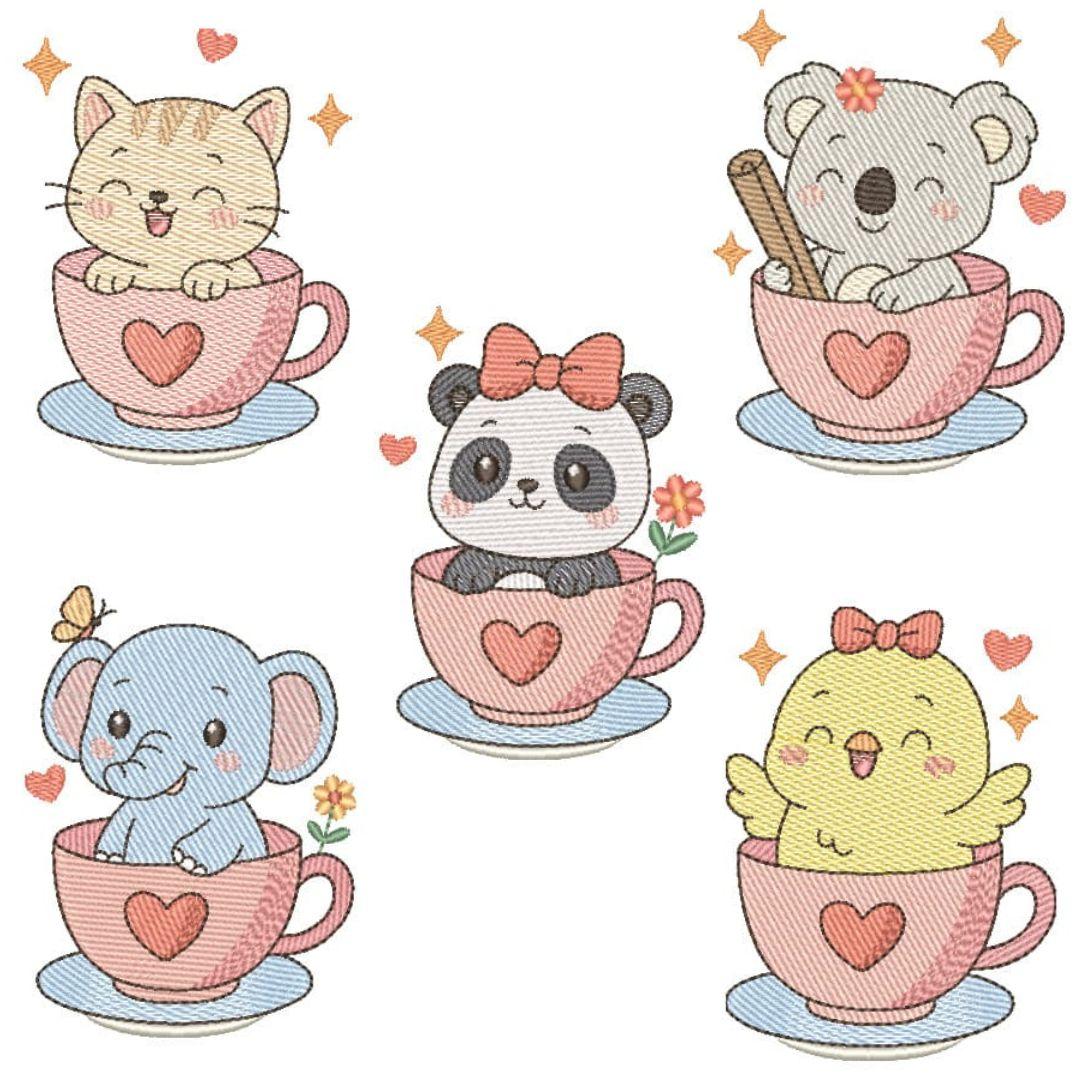 Pacote Xícaras dos Animais Cute