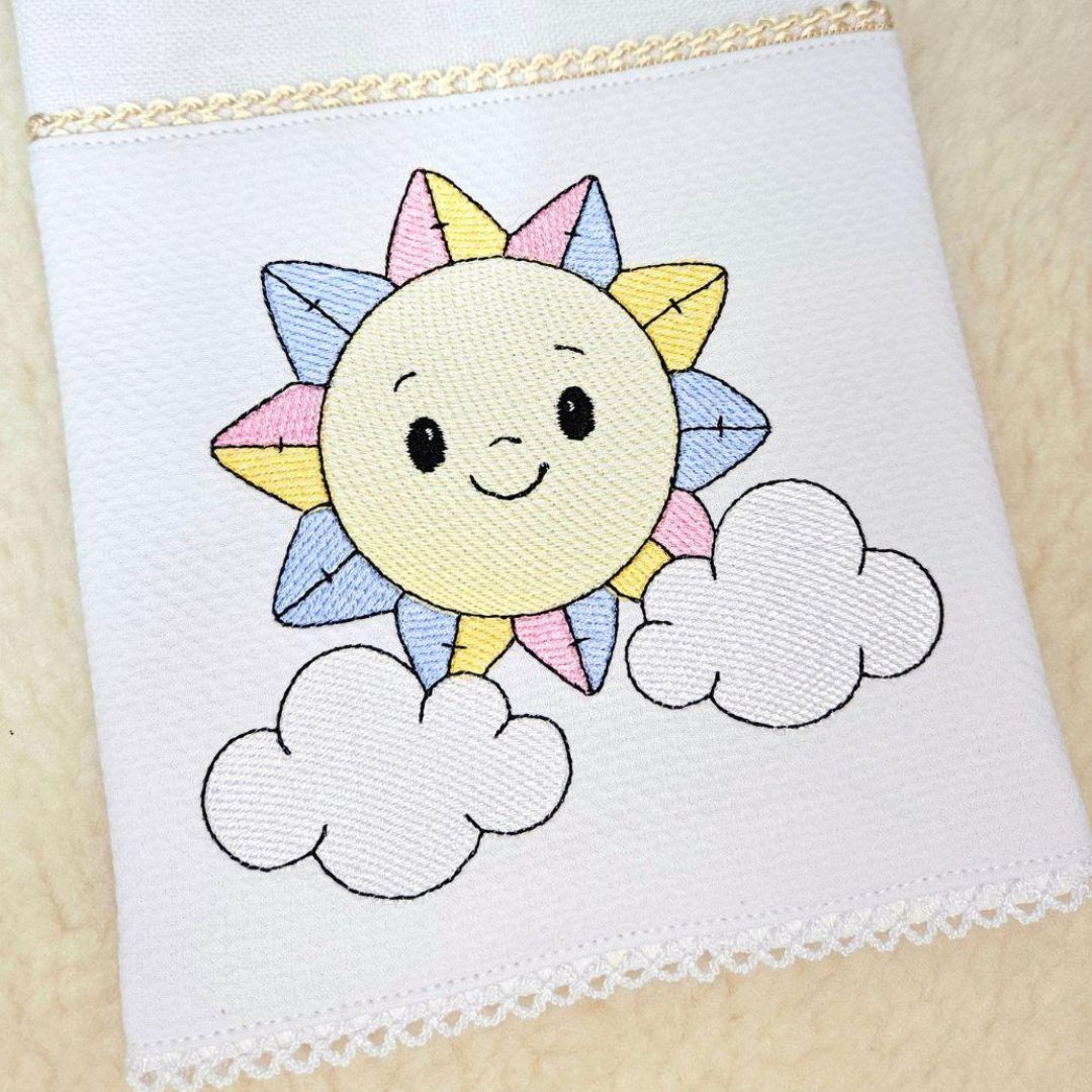 Sol entre as Nuvens em Patchwork