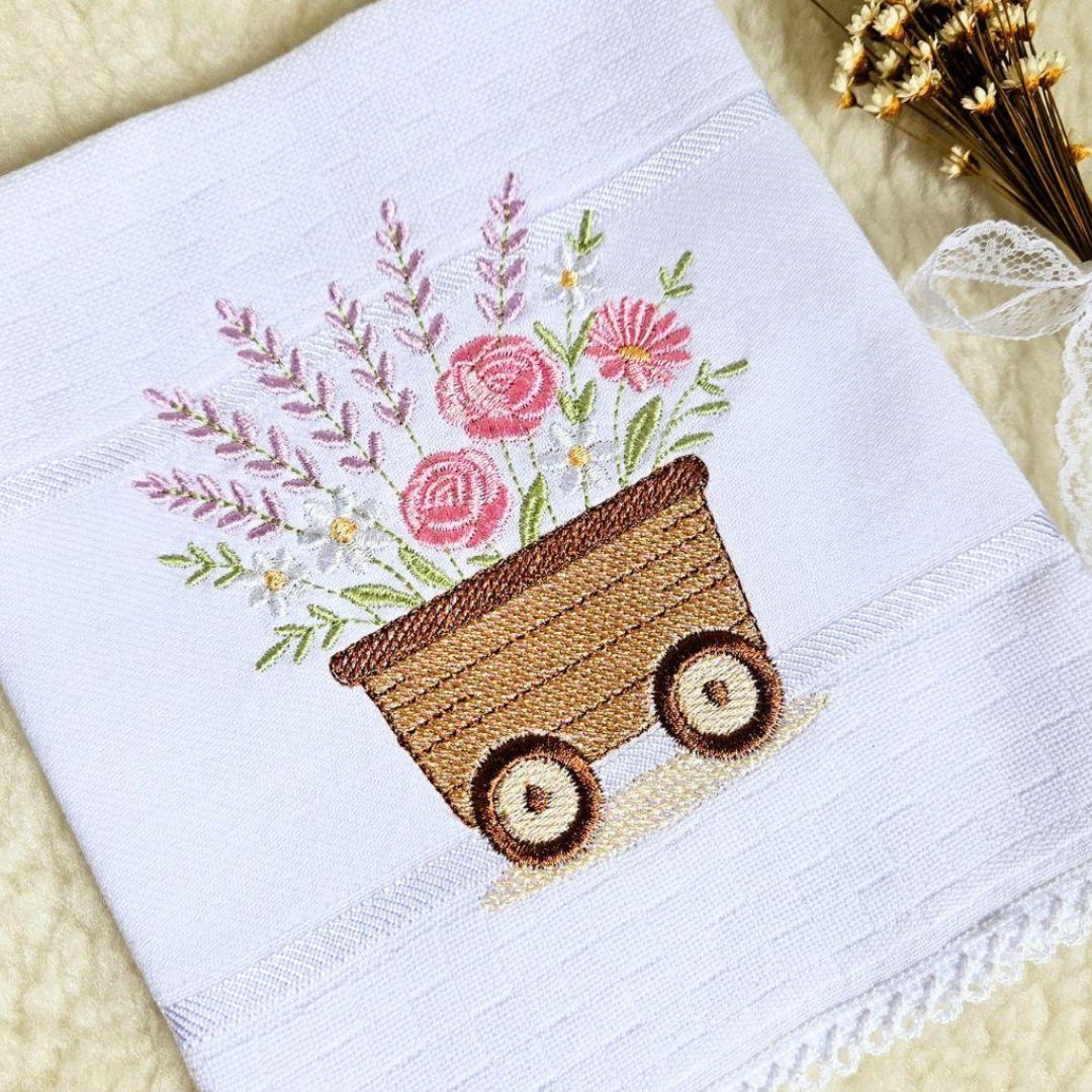 Carrinho com Flores e Lavanda