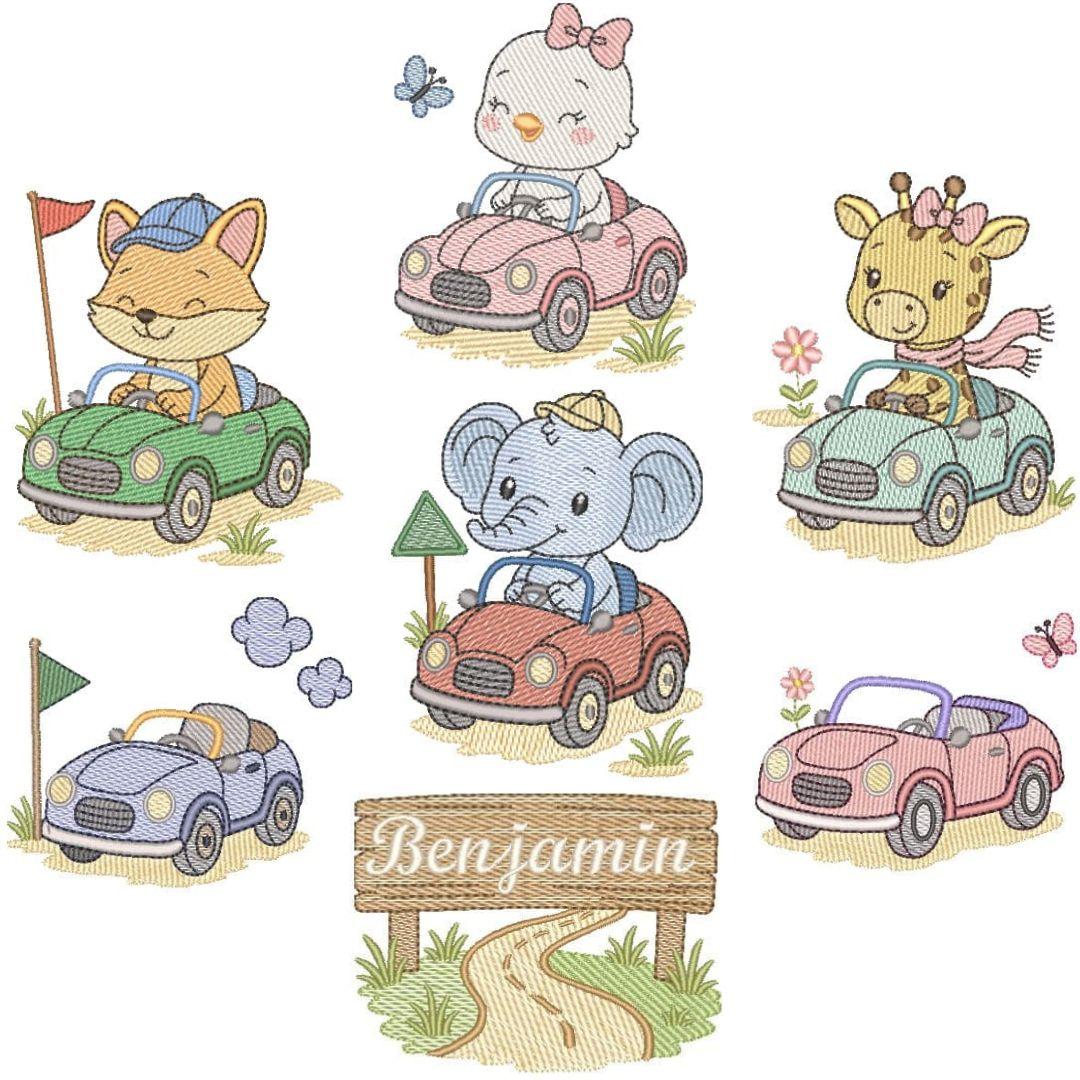 Pacote Animais Cute Passeio de Carro