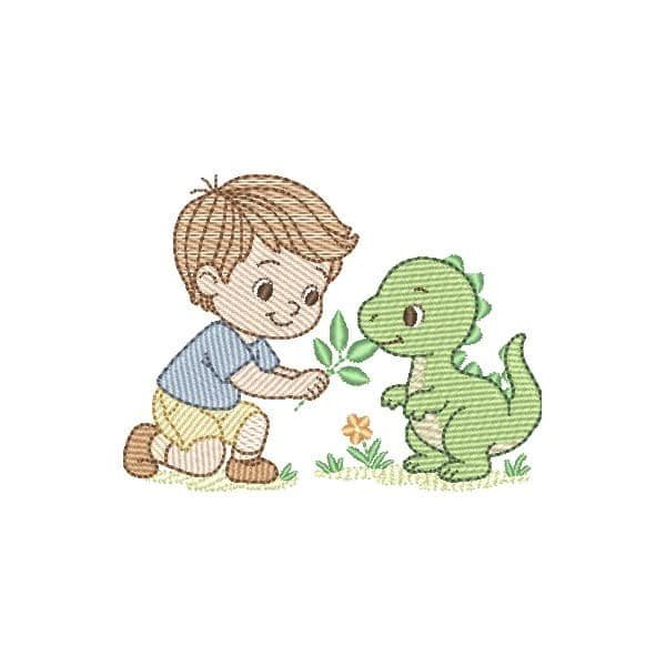 Menino e Amigo Dinossauro