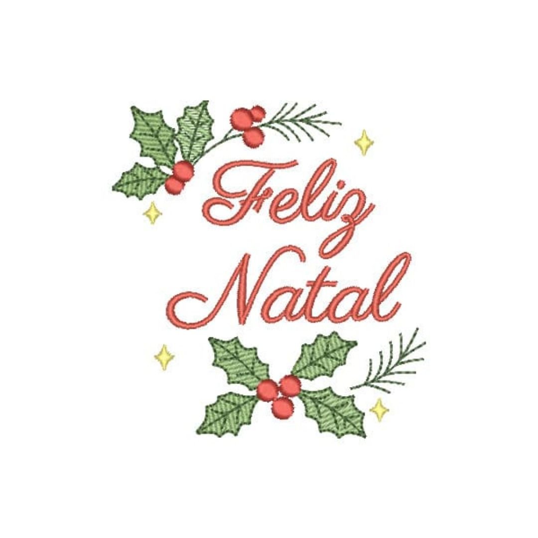 Frase Feliz Natal com Azevinho