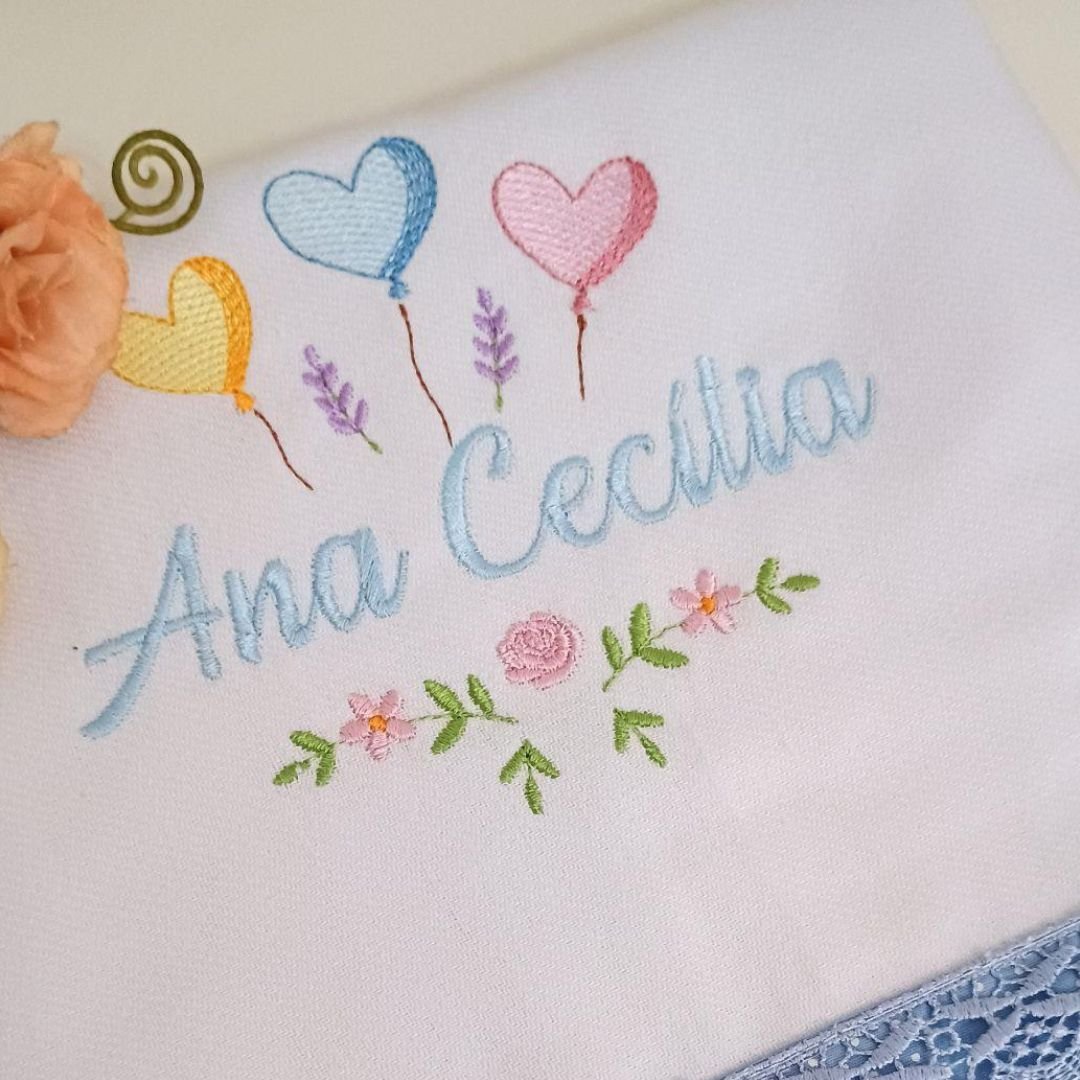 Nome Floral com Balões