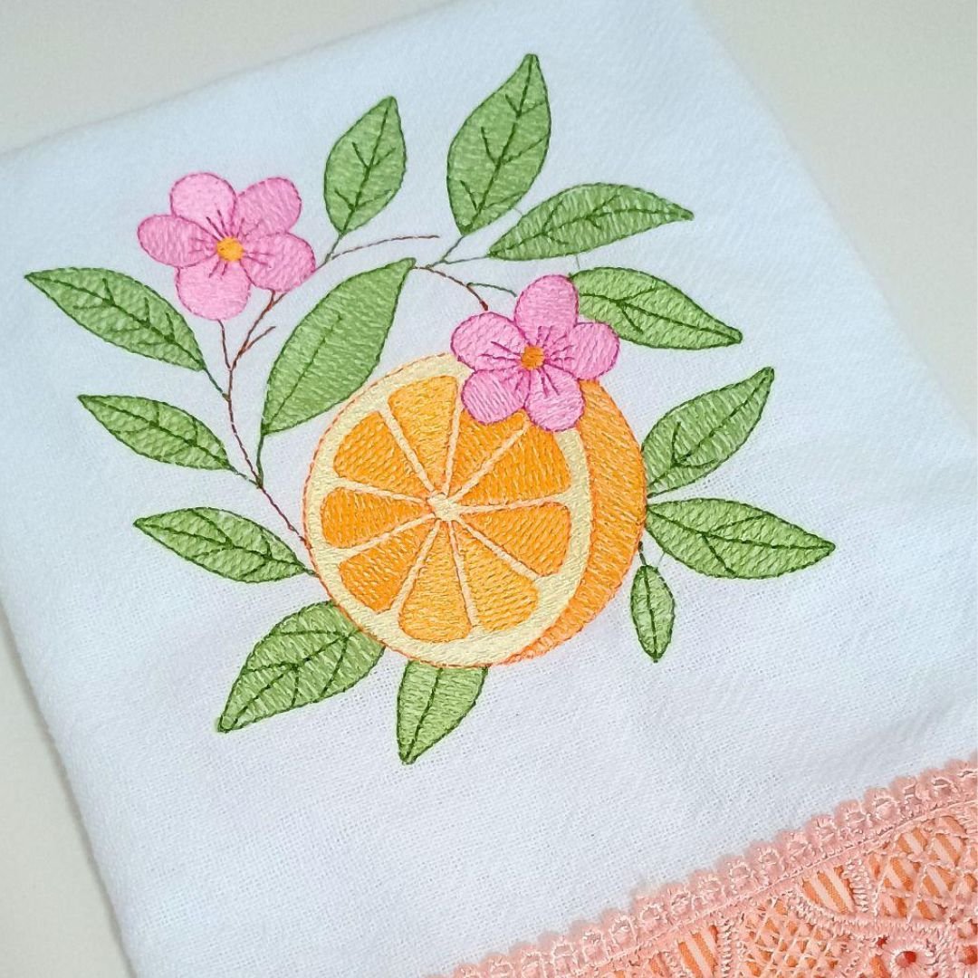 Laranja com Flores Delicadas