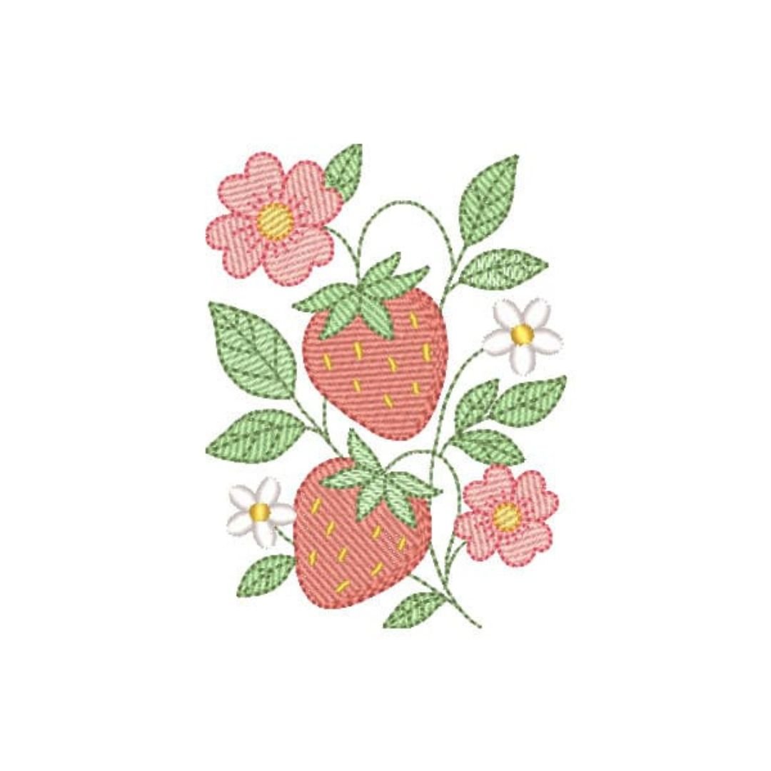 Morangos com Flores Delicadas