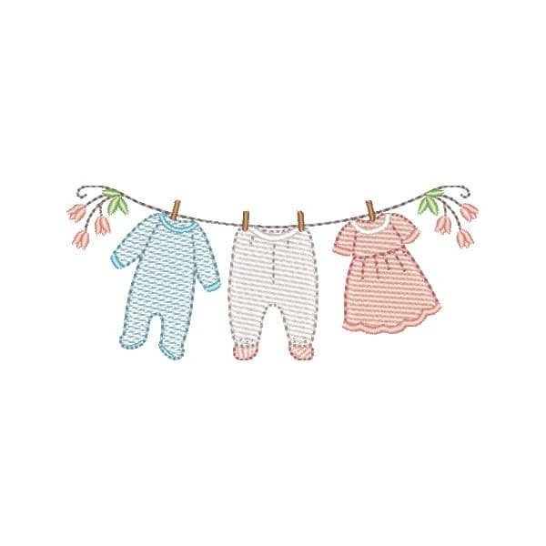 Roupas no Varalzinho de Bebê