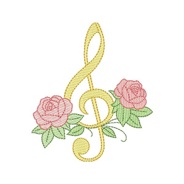 Nota Musical com Rosas