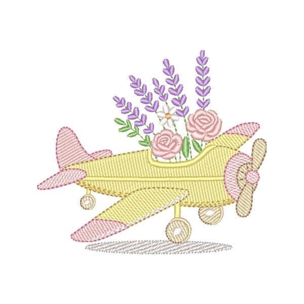 Avião com Flores e Lavanda