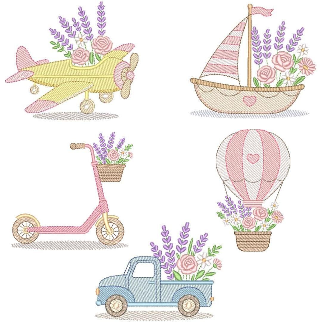 Pacote Transporte com Flores e Lavanda