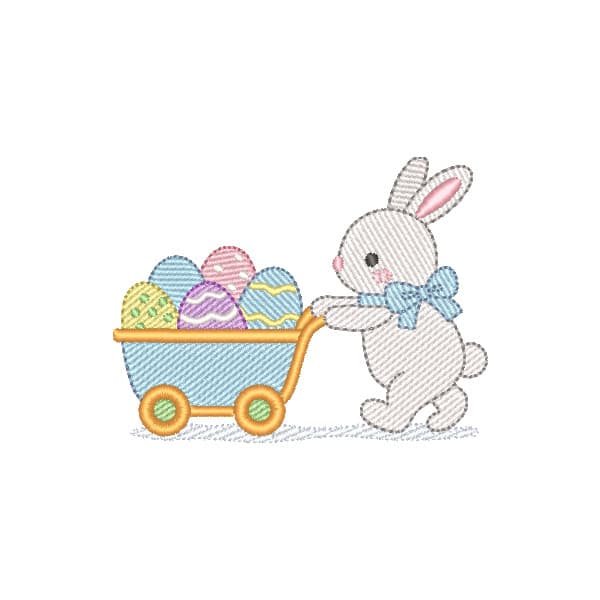 Coelhinho da Páscoa com Carrinho de Ovos