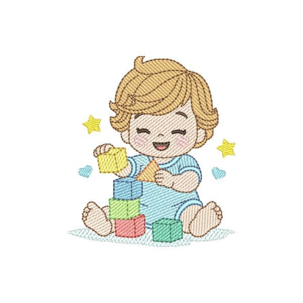 Bêbe com Brinquedos de Construção