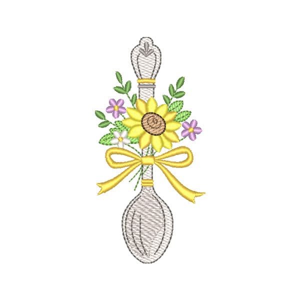 Colher com Girassol Floral