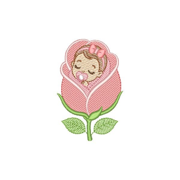Bebê na Flor Dormindo