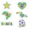 Pacote de Matrizes de Bordado Símbolos do Brasil