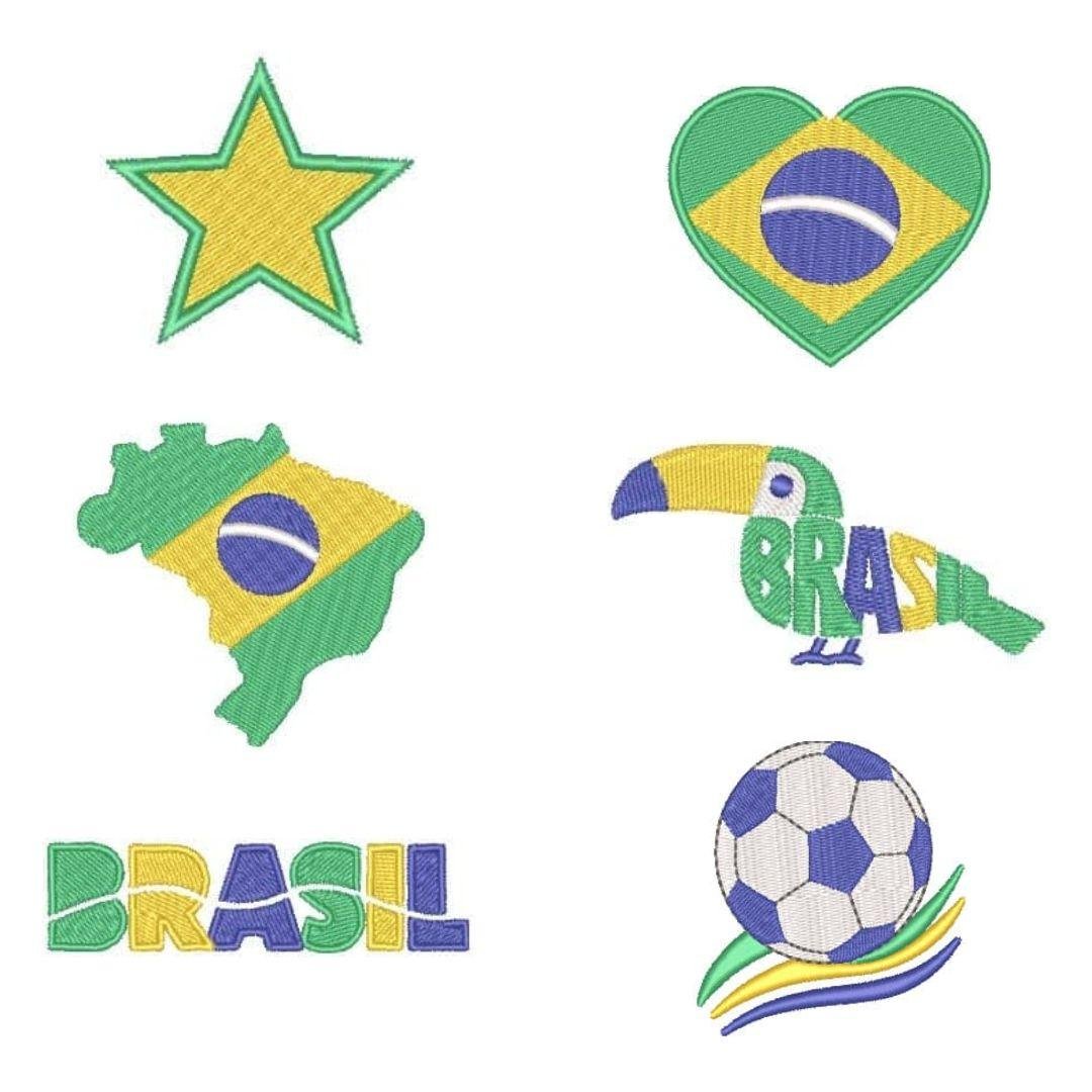 Pacote de Matrizes de Bordado Símbolos do Brasil