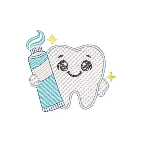 Matriz de Bordado Dentinho com Creme Dental