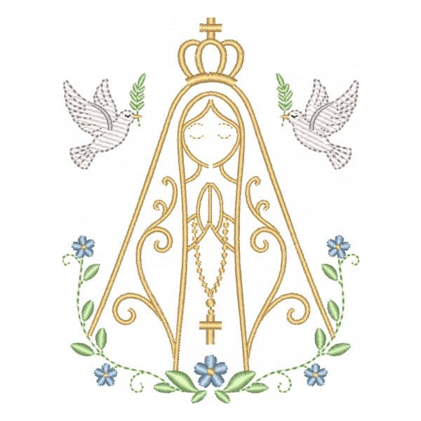 Matriz de Bordado Nossa Senhora com Pombas