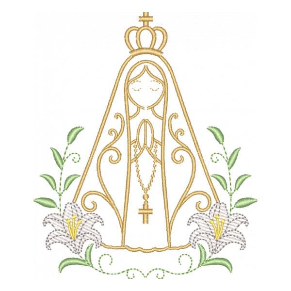Matriz de Bordado Nossa Senhora com Lírios