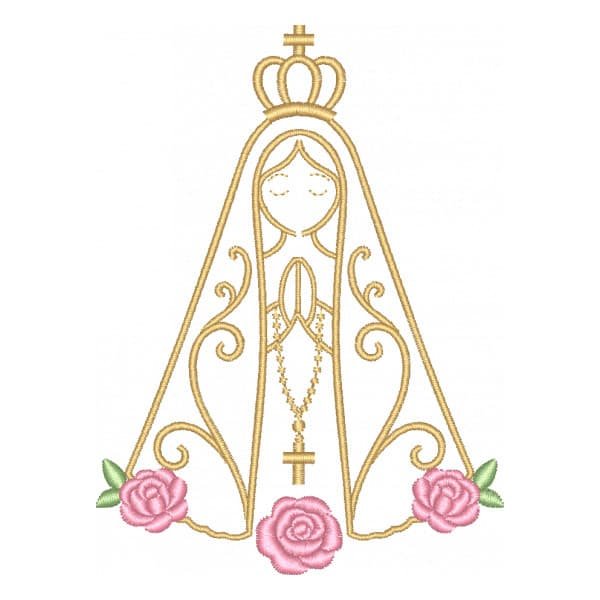 Matriz de Bordado Nossa Senhora com Rosas