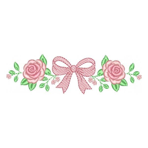 Matriz de Bordado Laço com Rosas