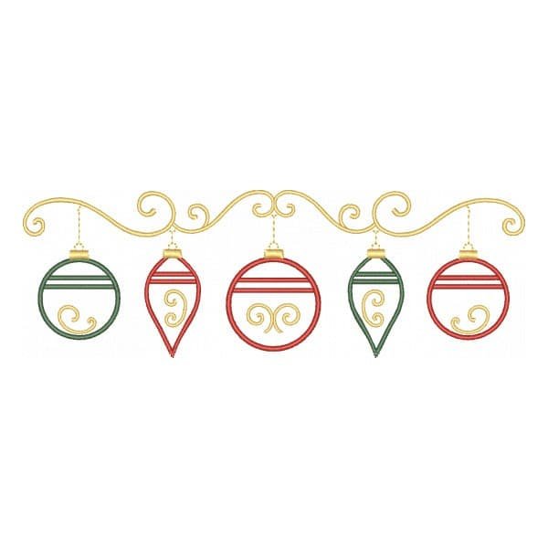Matriz de Bordado Arabesco Ornamentos de Natal
