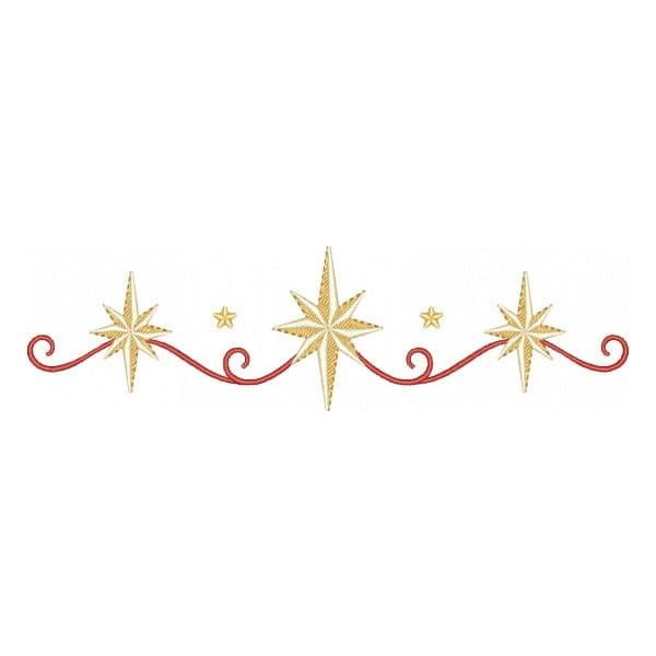 Matriz de Bordado Arabesco Estrelas de Natal