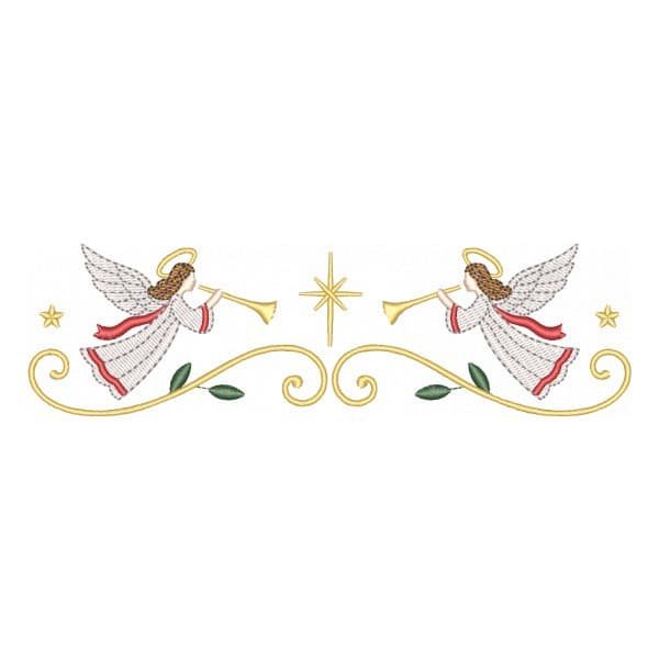Matriz de Bordado Arabesco Querubins de Natal