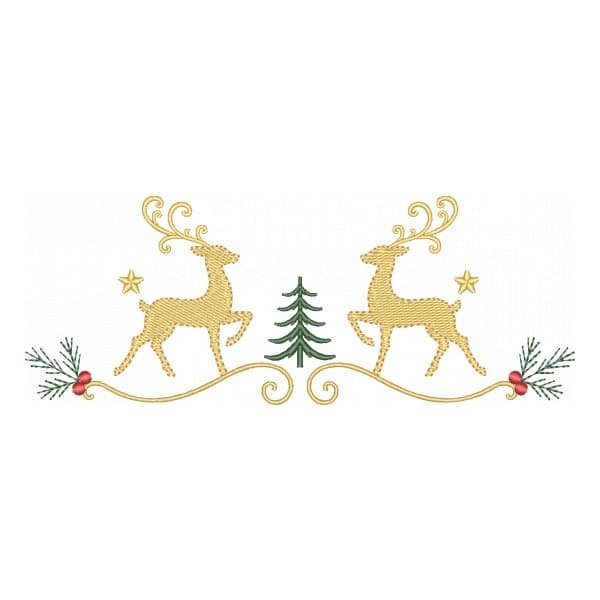 Matriz de Bordado Arabesco Renas de Natal