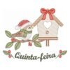 Matriz de Bordado Quinta-feira Passarinho na Casinha de Natal