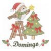Matriz de Bordado Domingo Passarinho com Árvore de Natal