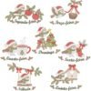 Pacote de Matrizes de Bordado Semaninha Passarinhos de Natal