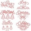 Pacote de Matrizes de Bordado Decoração Natalina em Contorno