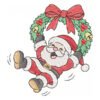 Matriz de Bordado Papai Noel com Guirlanda Natalina