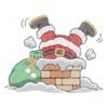 Matriz de Bordado Papai Noel na Chaminé